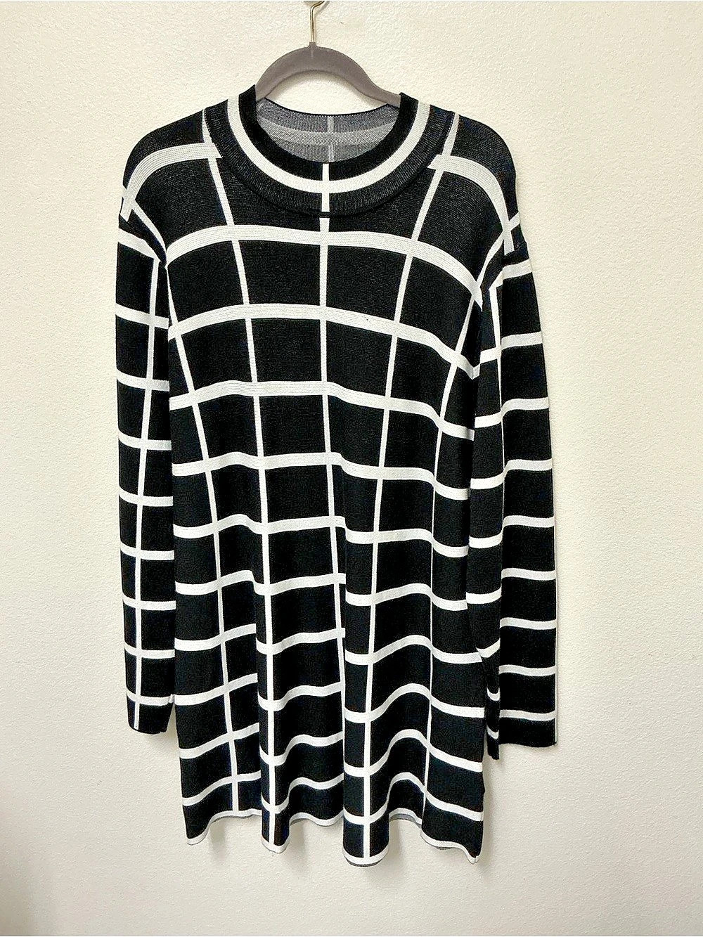 Cocoblu Black & White Geometric Sweater Dress Size 2X NWT